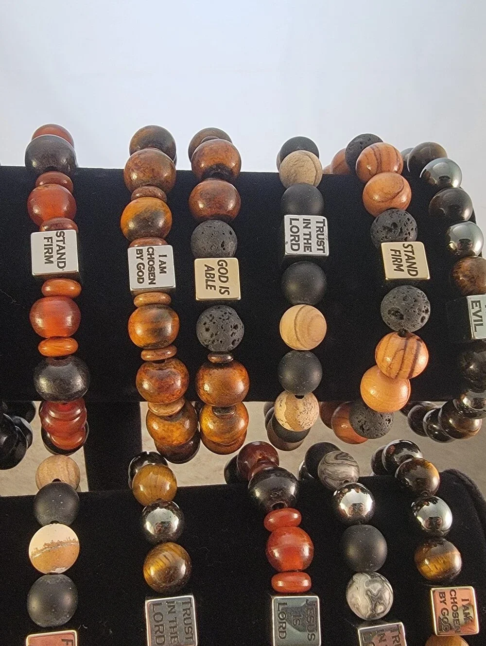 Men's Beaded Scripture Bracelet Lot NEW